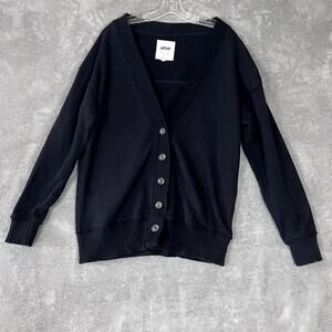 Aerie Cardigan Sweater Womens S Black Oversized Casual Basics Luxe